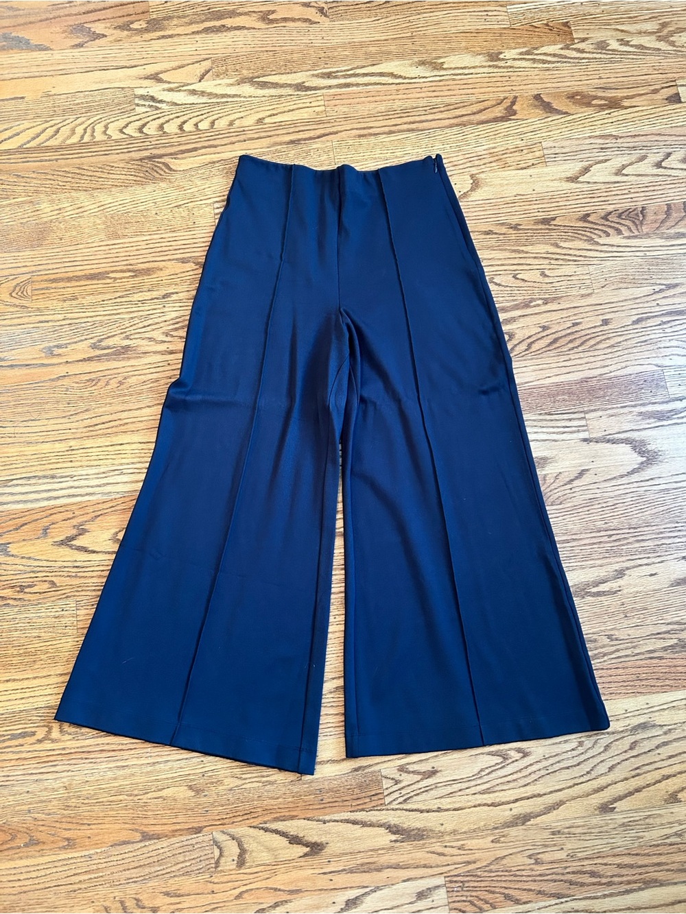 Quince cropped Wide-Leg High-Rise Pants in Deep Navy petite